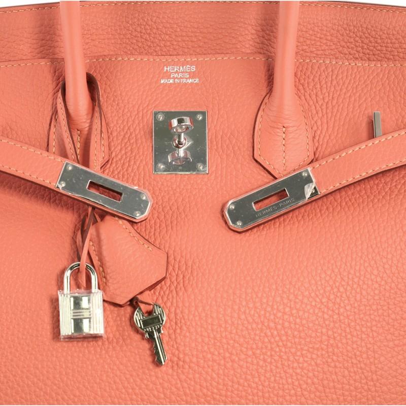 Hermes Birkin Handbag Rose Tea Clemence with Palladium Hardware 35 1