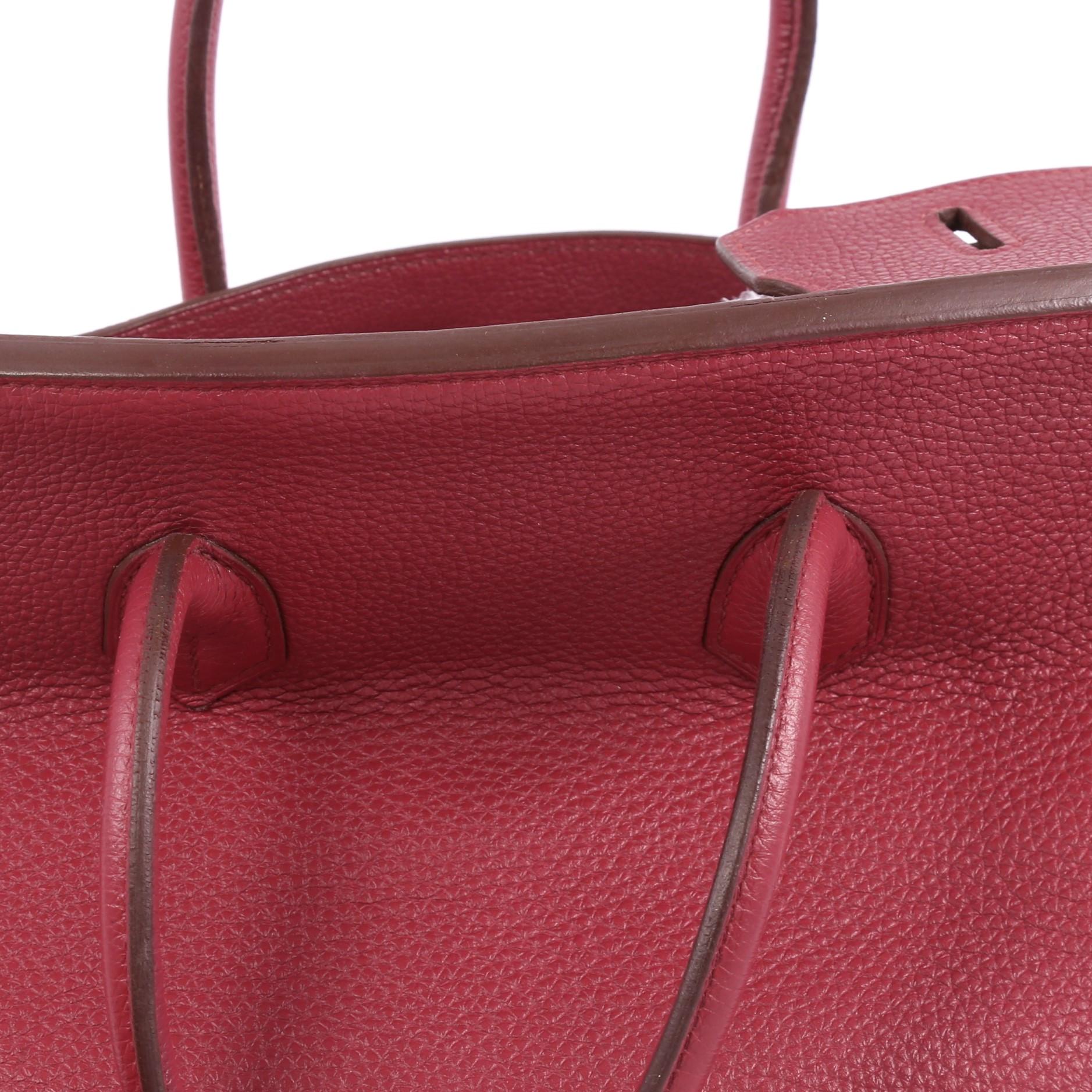 Hermes Birkin Handbag Rubis Togo with Palladium Hardware 35 3