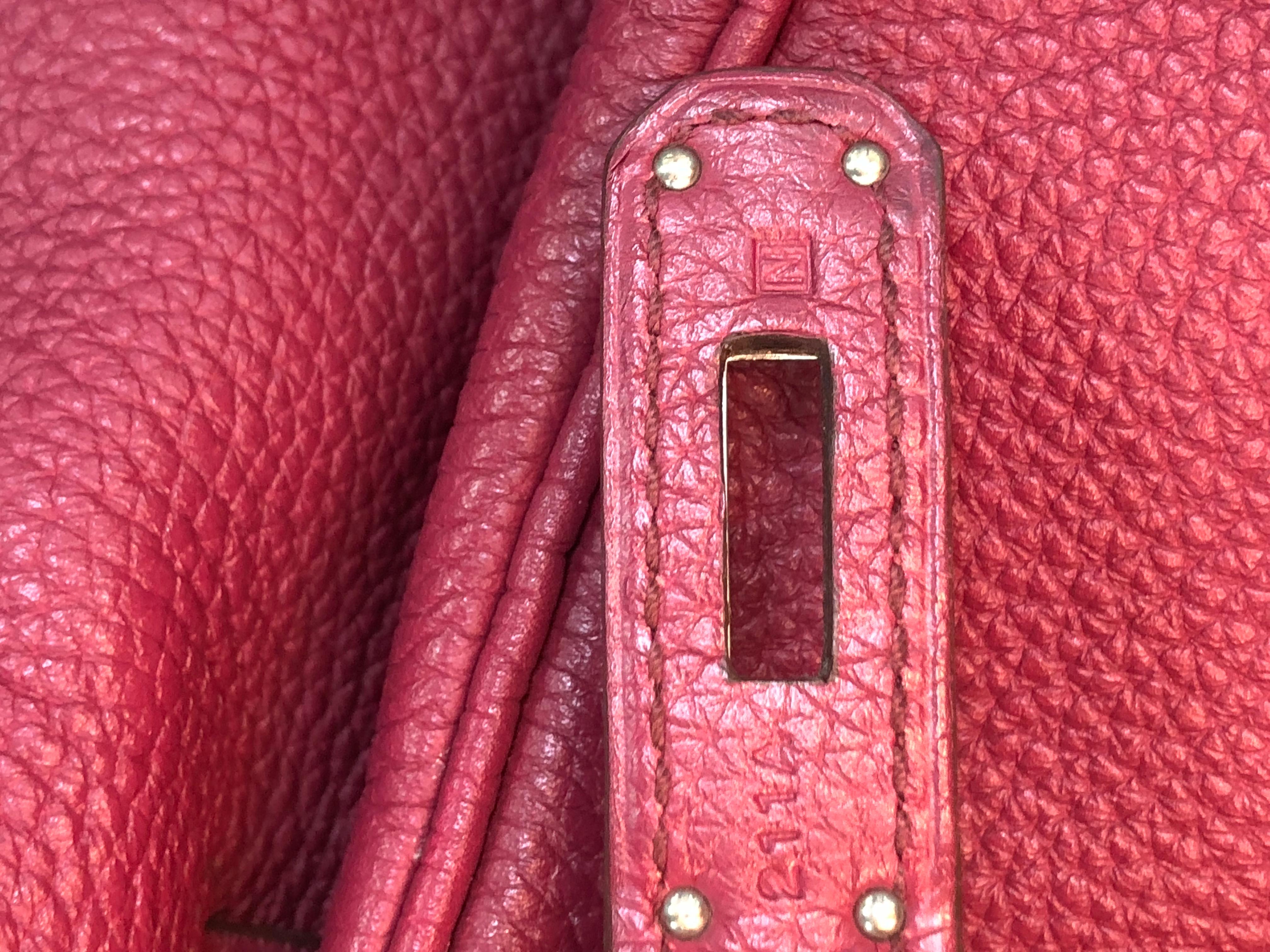 Hermes Birkin Handbag Rubis Togo with Palladium Hardware 35 6
