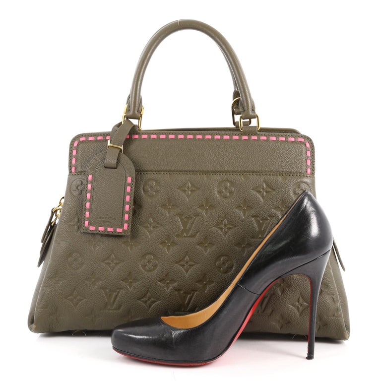 Louis Vuitton Vosges Handbag Whipstitch Monogram Empreinte Leather