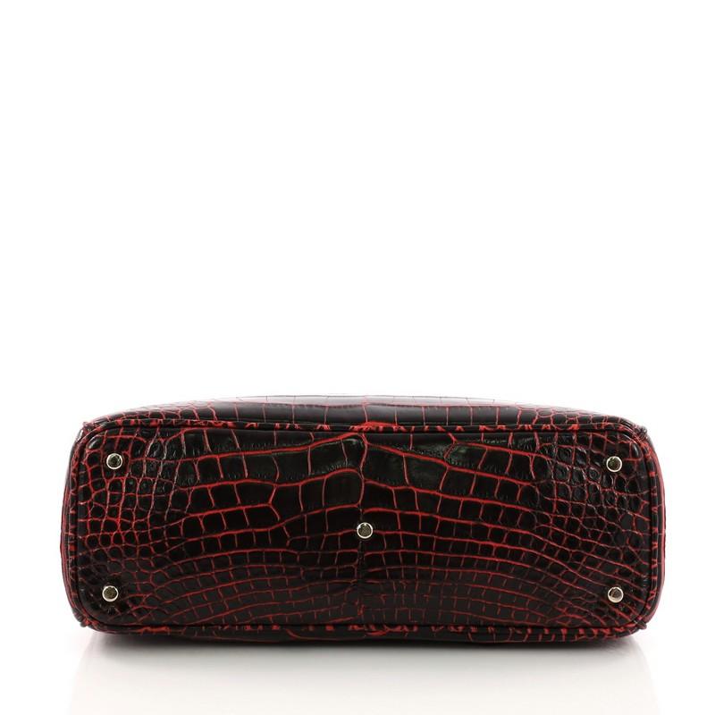 Black Christian Dior Diorissimo Tote Crocodile Medium