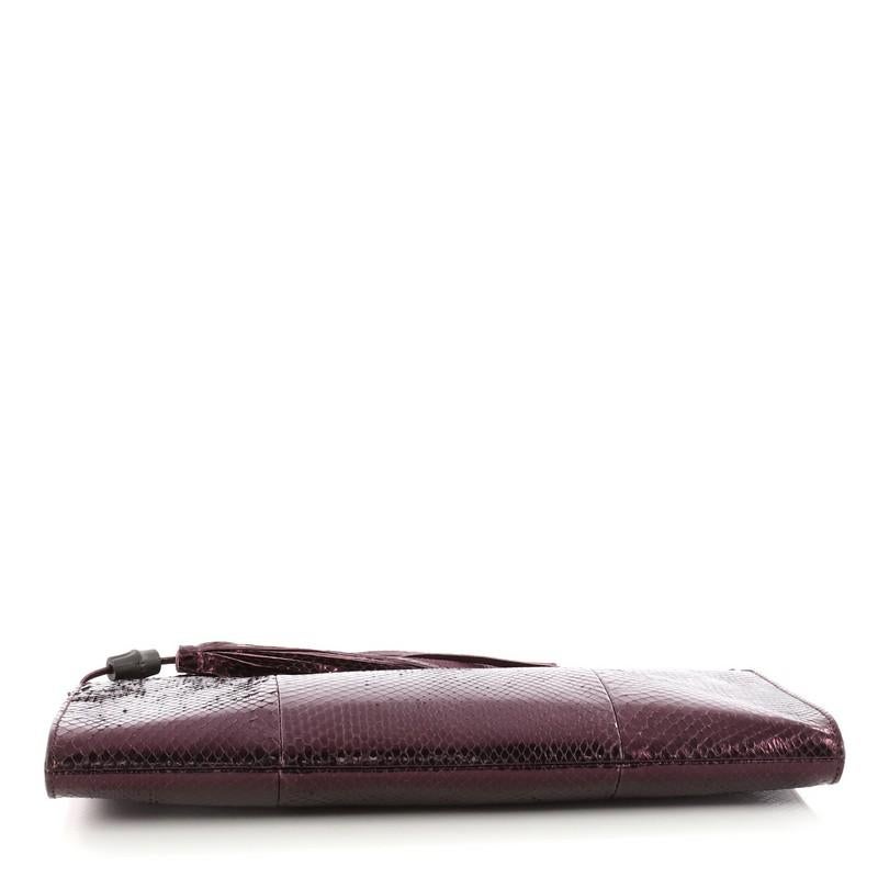 Gucci Nouveau Clutch with Tassels Python XL In Good Condition In NY, NY
