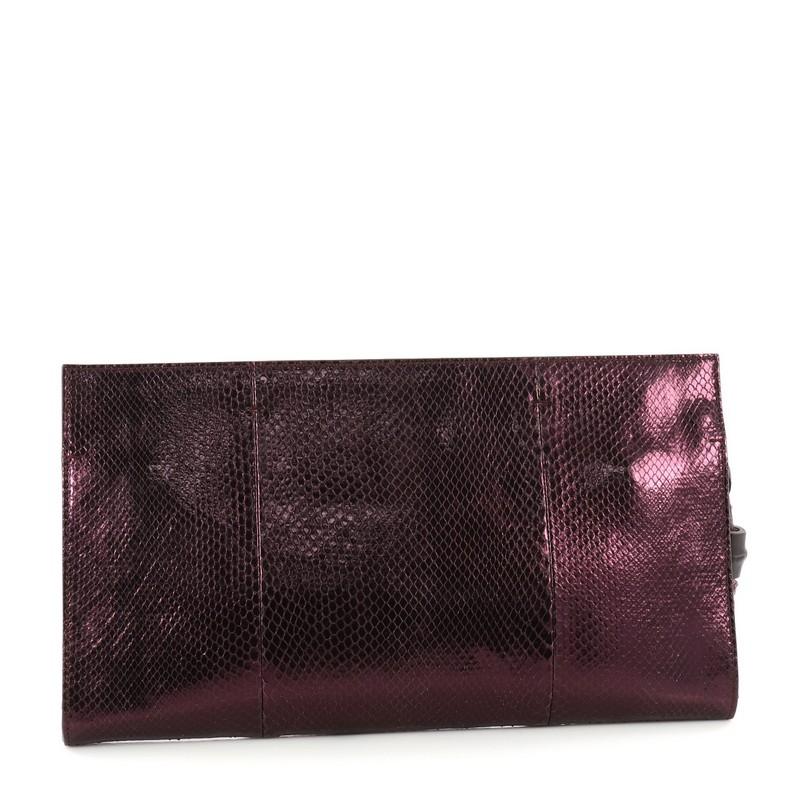 Black Gucci Nouveau Clutch with Tassels Python XL