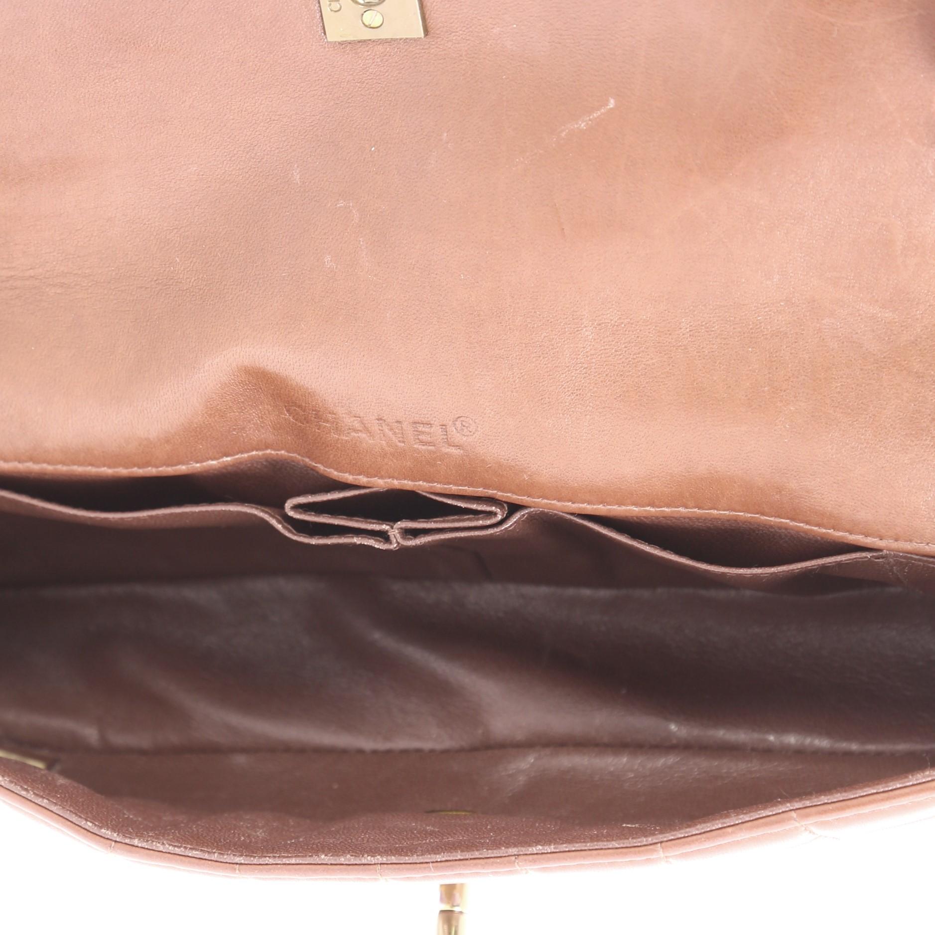 Women's or Men's Chanel Chocolate Bar Beaded Chain Flap Bag Quilted Calfskin East West