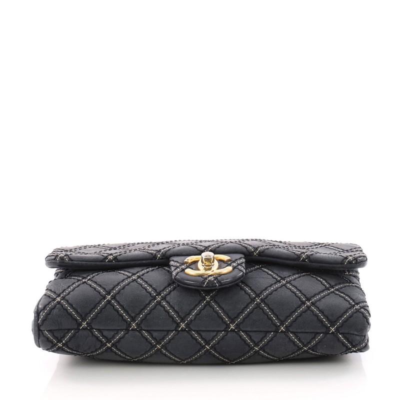 Women's or Men's Chanel Metallic Stitch Flap Bag Quilted Leather Small