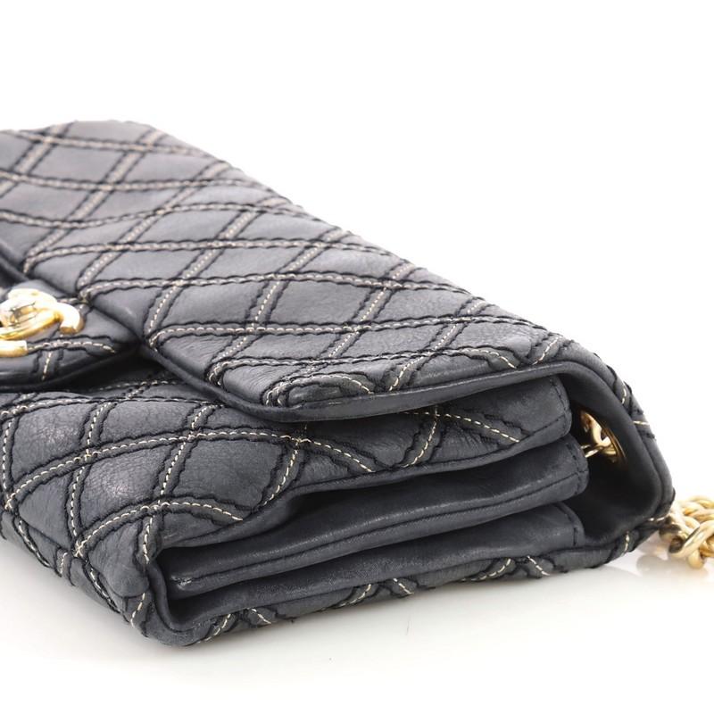 Chanel Metallic Stitch Flap Bag Quilted Leather Small 3