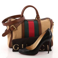 Gucci Vintage Web Boston Bag Canvas Medium