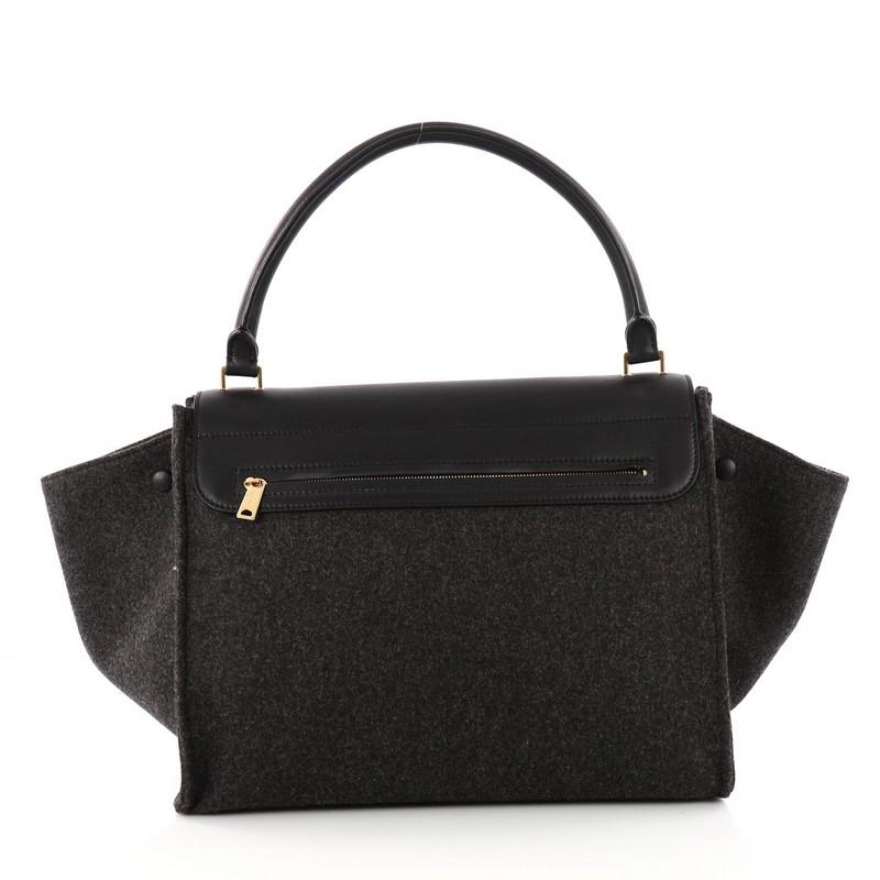 Celine Trapeze Leather and Felt Medium Handbag  In Good Condition In NY, NY