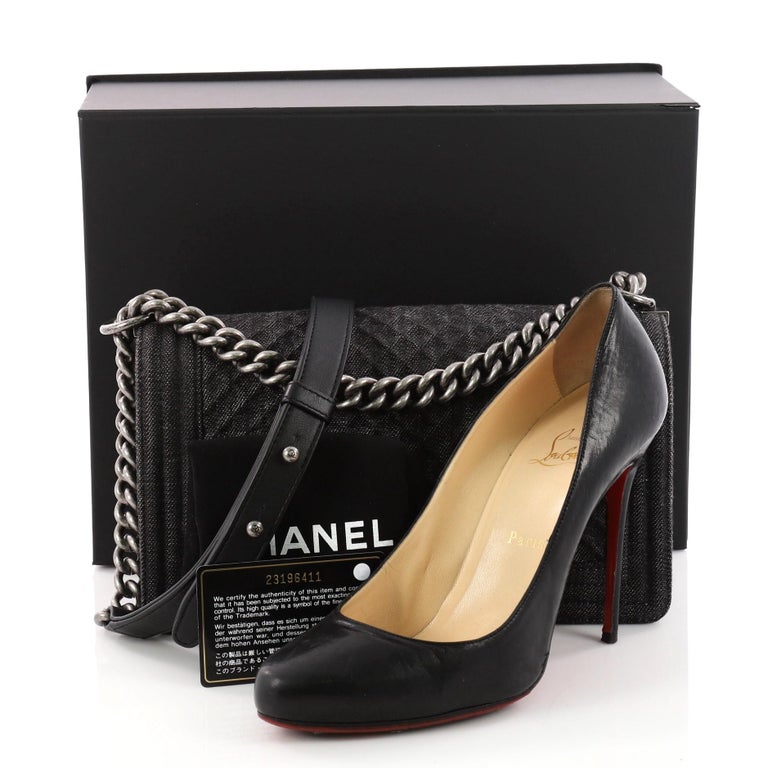 Chanel Boy Flap Bag Quilted Denim Old Medium at 1stDibs chanel boy