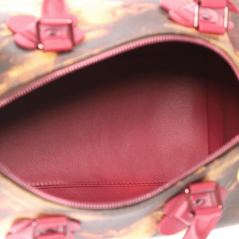 Brown Louis Vuitton Speedy Handbag Limited Edition Jeff Koons Titian Print Canvas 30