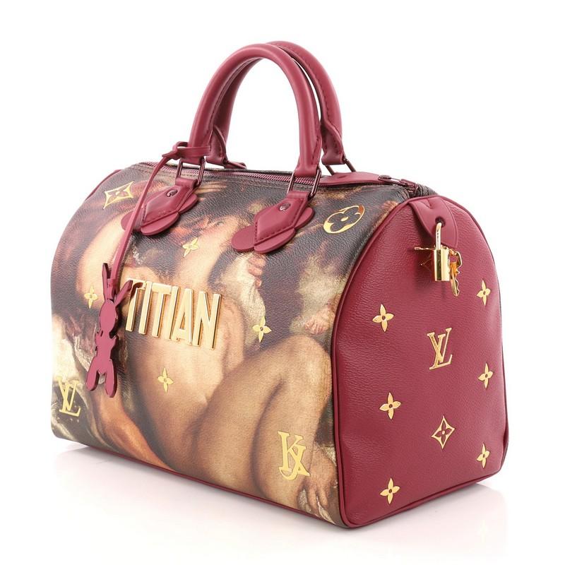 Louis Vuitton Speedy Handbag Limited Edition Jeff Koons Titian Print Canvas 30 In Excellent Condition In NY, NY