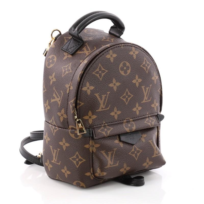 Black  Louis Vuitton Palm Springs Backpack Monogram Canvas Mini