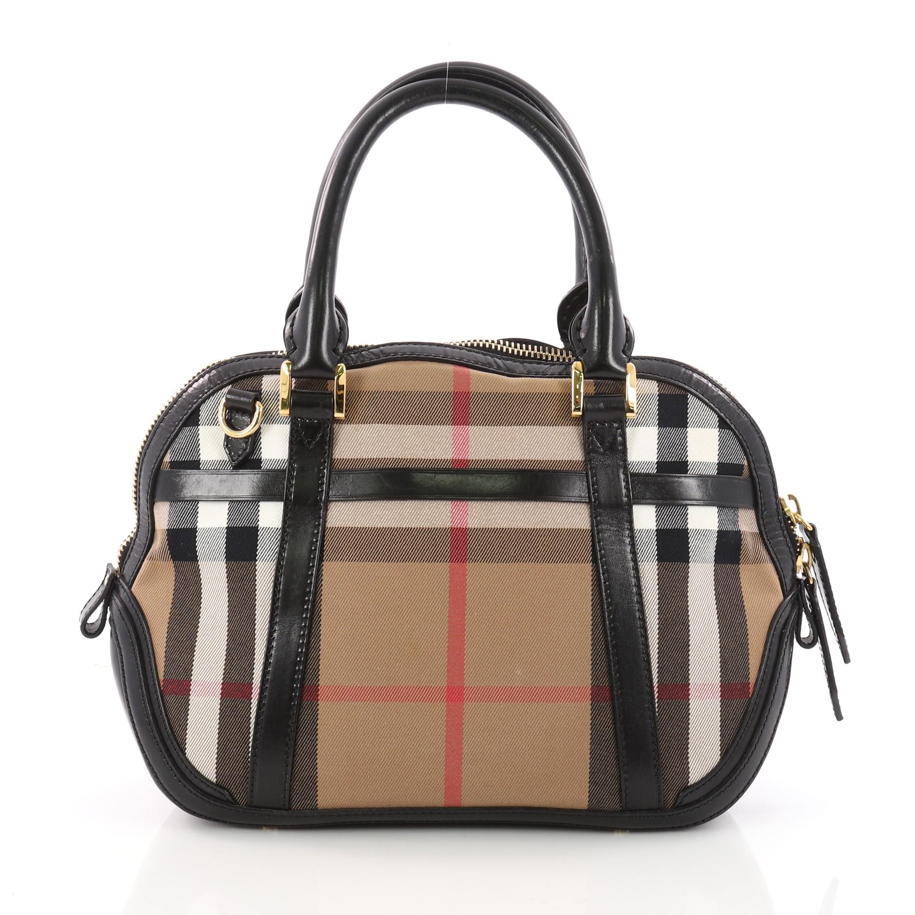 Burberry Bridle Orchard Bag House Check Canvas Small In Good Condition In NY, NY