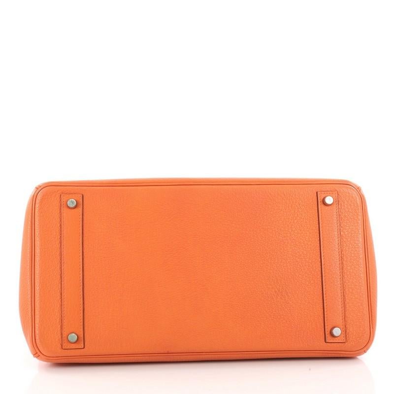 Hermes Birkin Handbag Orange Clemence with Palladium Hardware 40 1