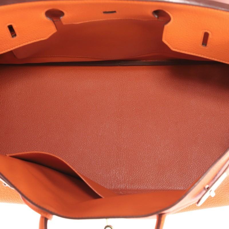 Hermes Birkin Handbag Orange Clemence with Palladium Hardware 40 2