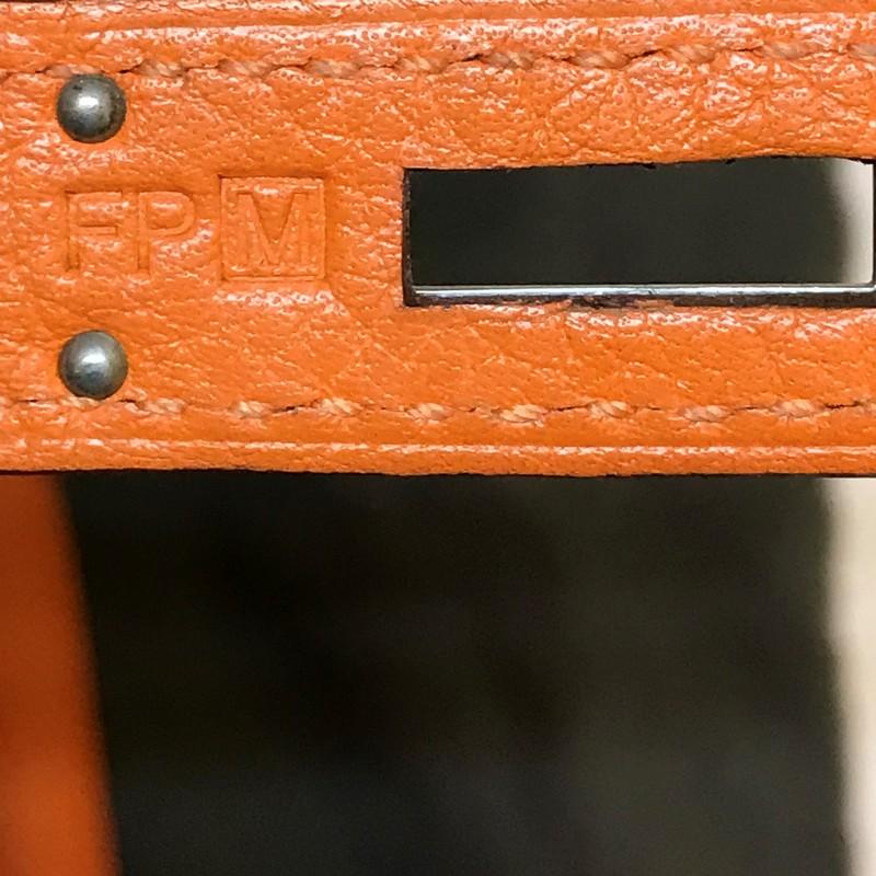 Hermes Birkin Handbag Orange Clemence with Palladium Hardware 40 3