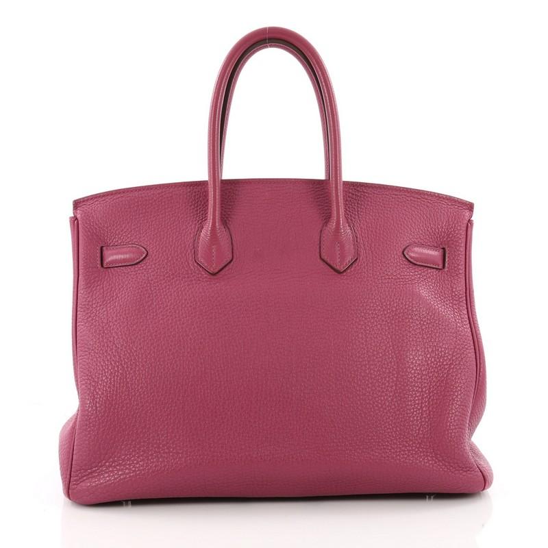 Hermes Birkin Handbag Tosca Togo with Palladium Hardware 35 In Good Condition In NY, NY