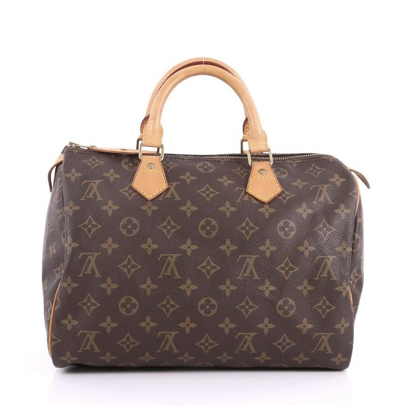 Louis Vuitton Speedy Handbag Monogram Canvas 30 In Good Condition In NY, NY