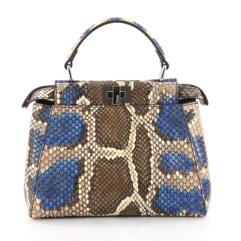 Fendi Peekaboo Handbag Python Mini In Good Condition In NY, NY