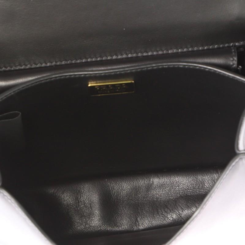Black Prada Cahier Crossbody Bag Calf Hair with Leather Small