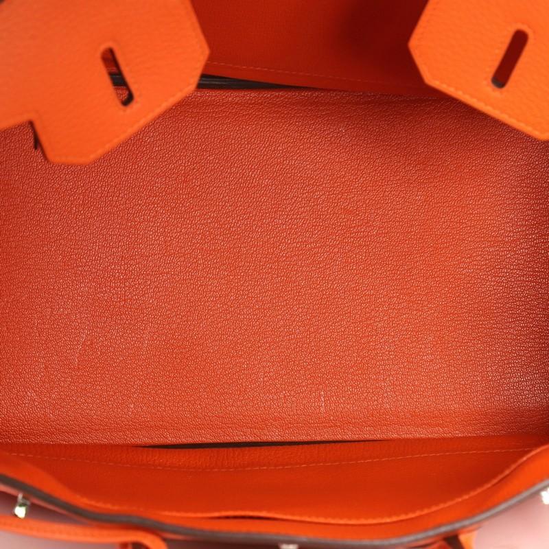 Hermes Birkin Handbag Orange Clemence with Palladium Hardware 30 1