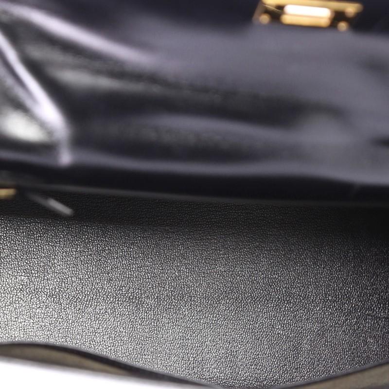 Hermes Kelly Handbag Black Box Calf with Gold 2
