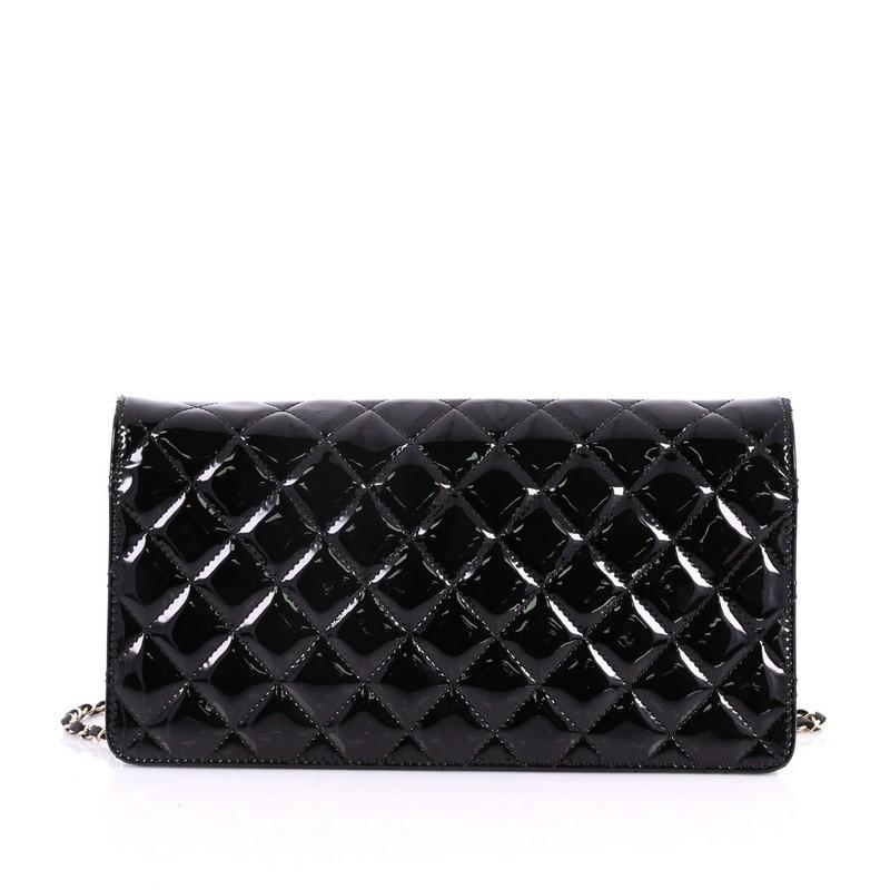 Chanel Golden Class Wallet on Chain Quilted Patent East West In Good Condition In NY, NY