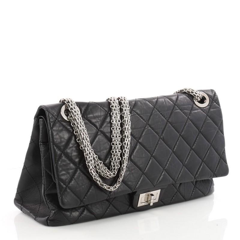 Black Chanel Mobile Art Reissue 2.55 Handbag Quilted Aged Calfskin 227