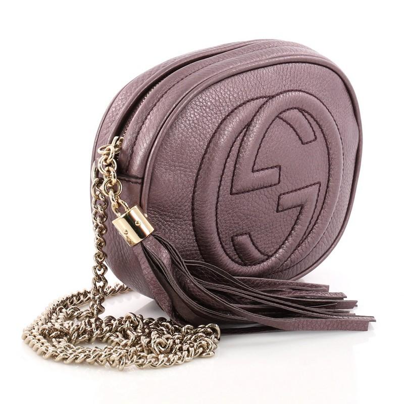 Gray Gucci Soho Chain Bag Leather Mini