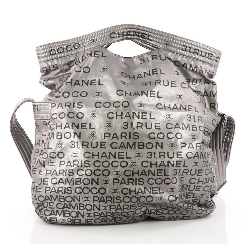 Gray Chanel Unlimited Messenger Bag Nylon Large