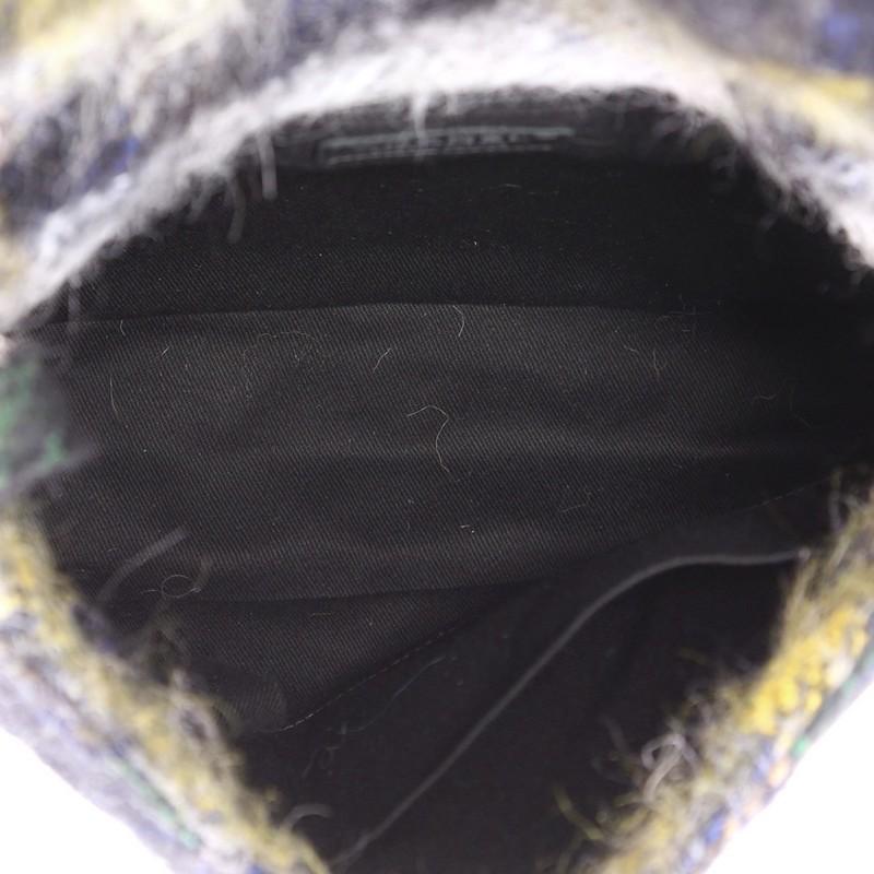 Black Chanel Paris-Edinburgh Tartan Day Flap Bag Quilted Wool Large