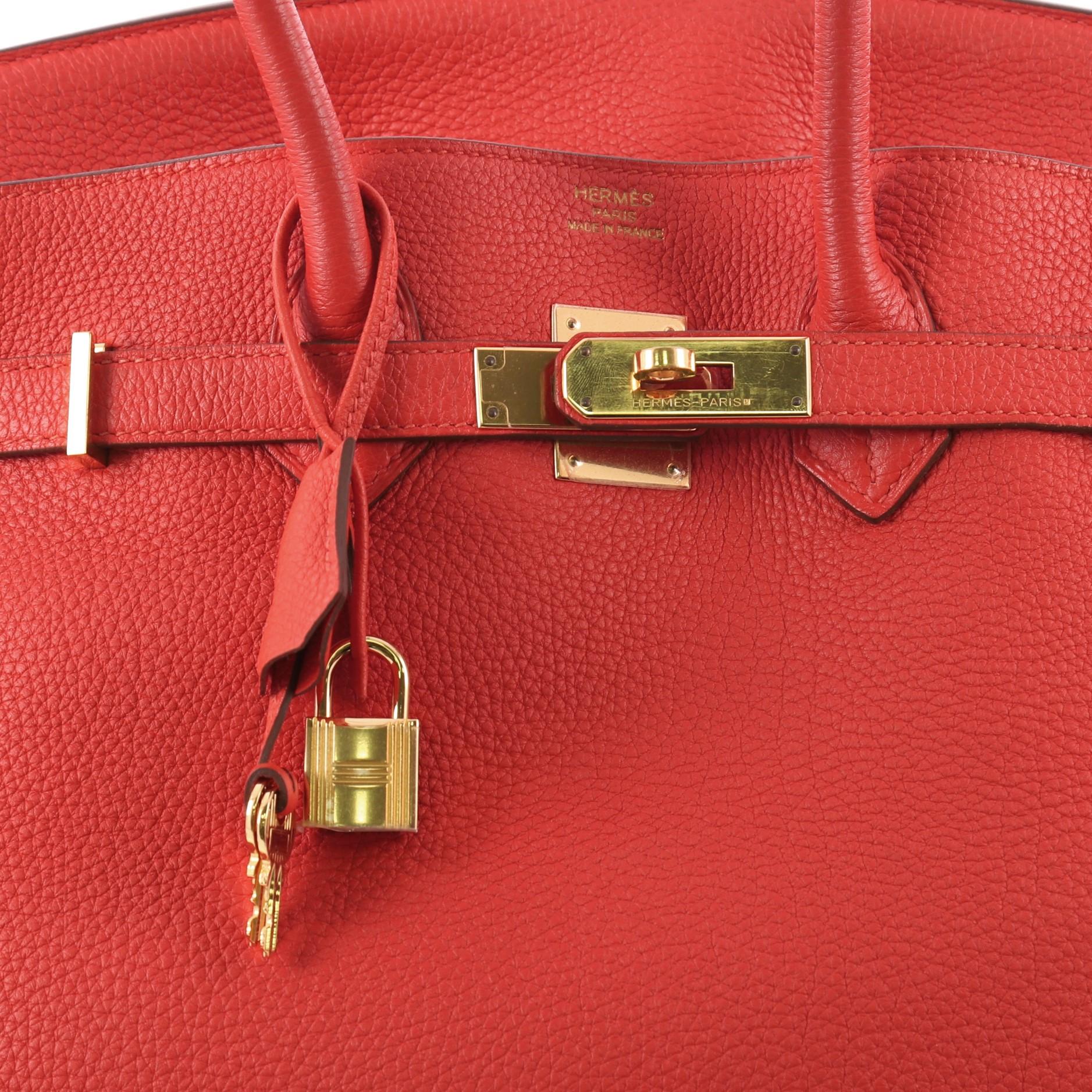 Hermes Birkin Handbag Feu Togo with Gold Hardware 35 3