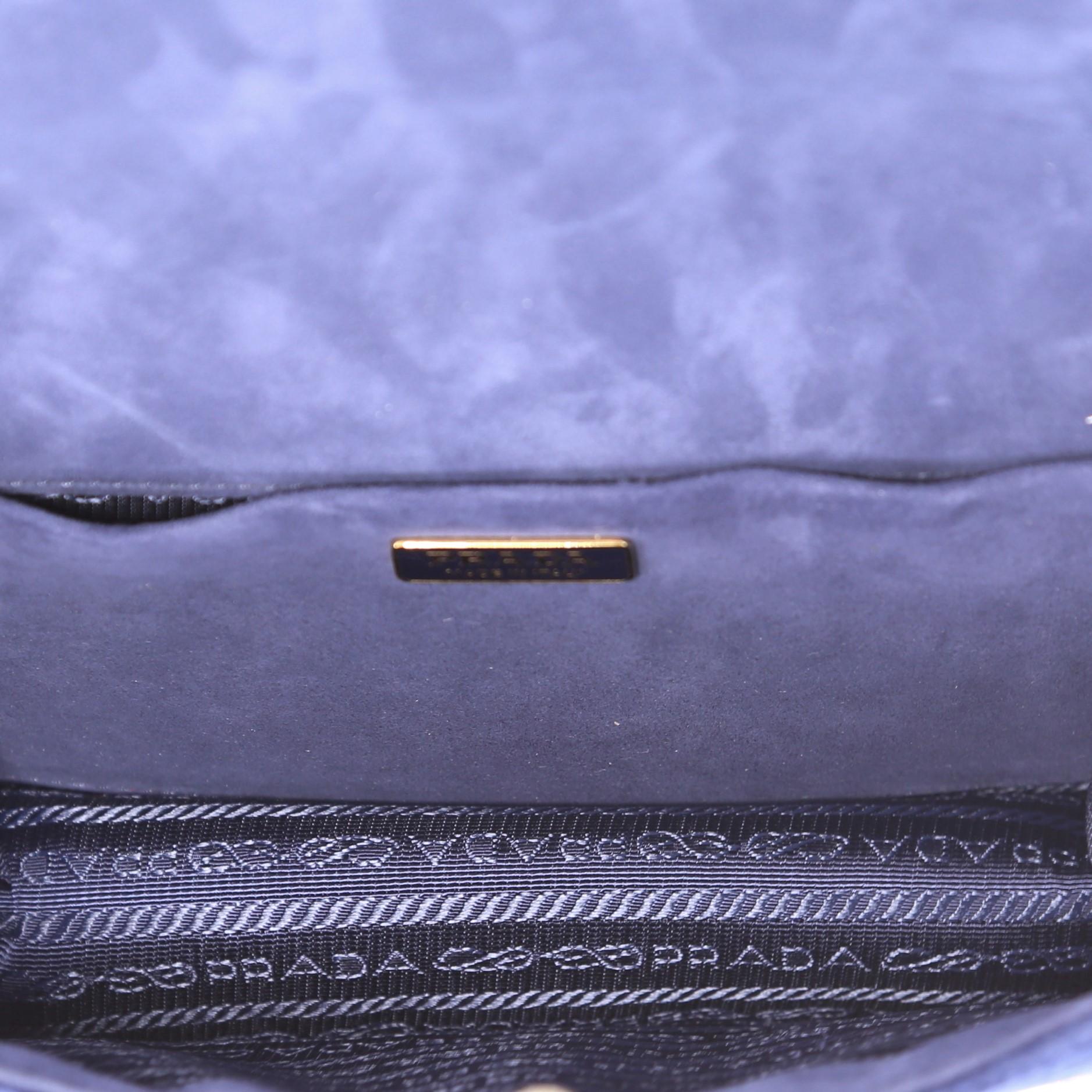 Prada Animalier Cahier Convertible Shoulder Bag Velvet Small In Good Condition In NY, NY