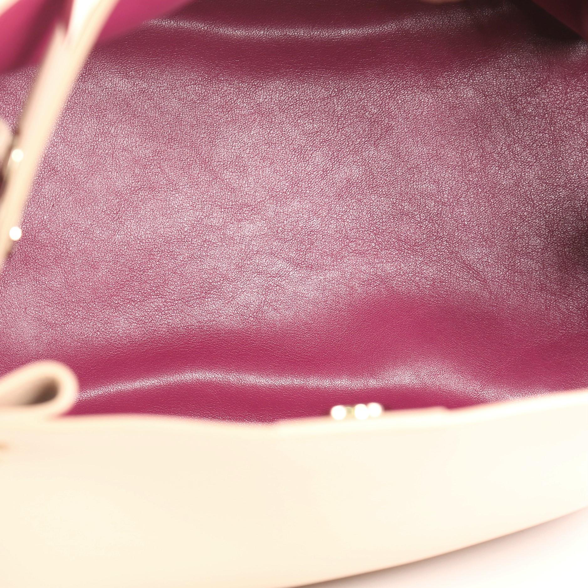 Beige Christian Dior Diorific Bucket Bag Leather Small