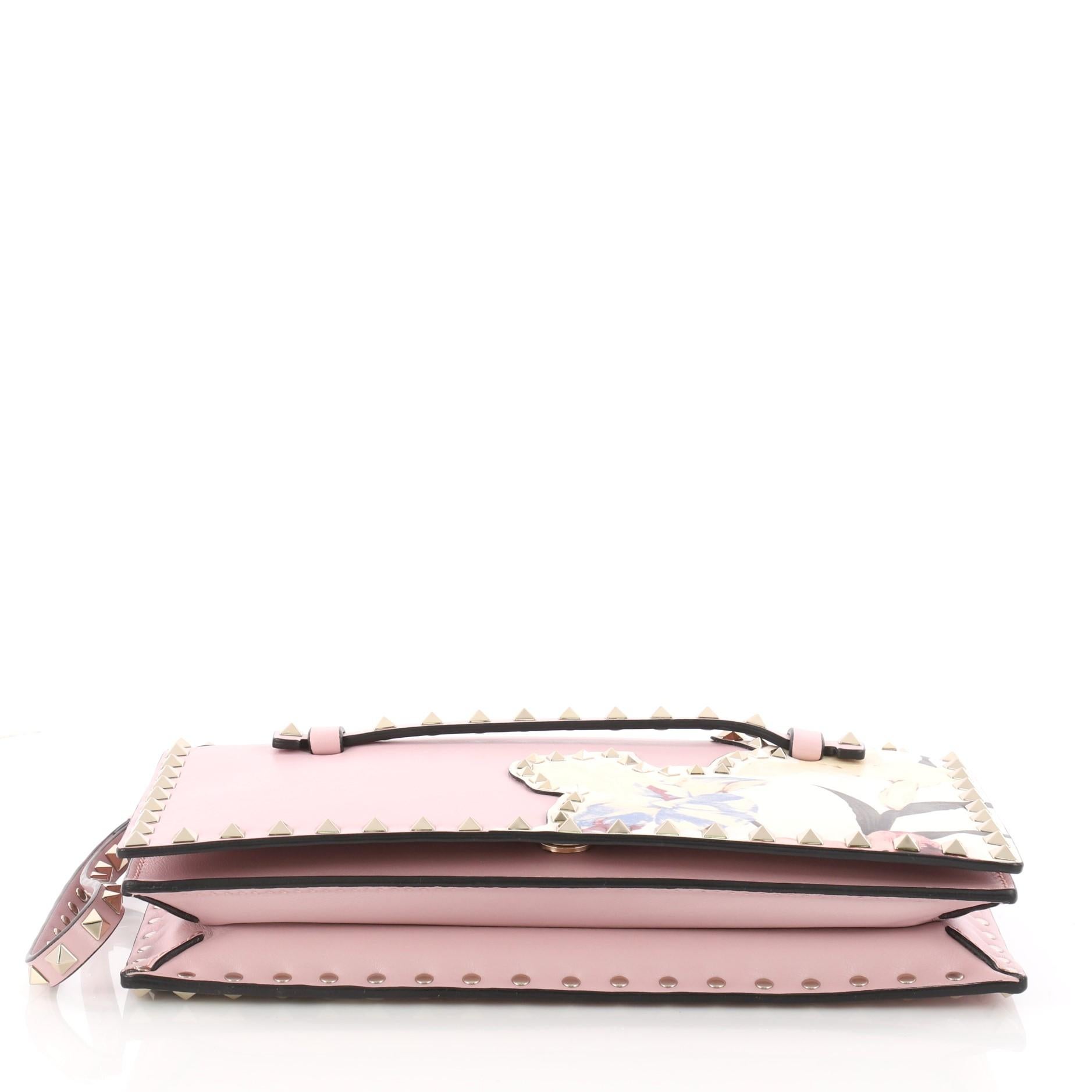 Women's or Men's Valentino Rockstud Flap Clutch Patchwork Leather