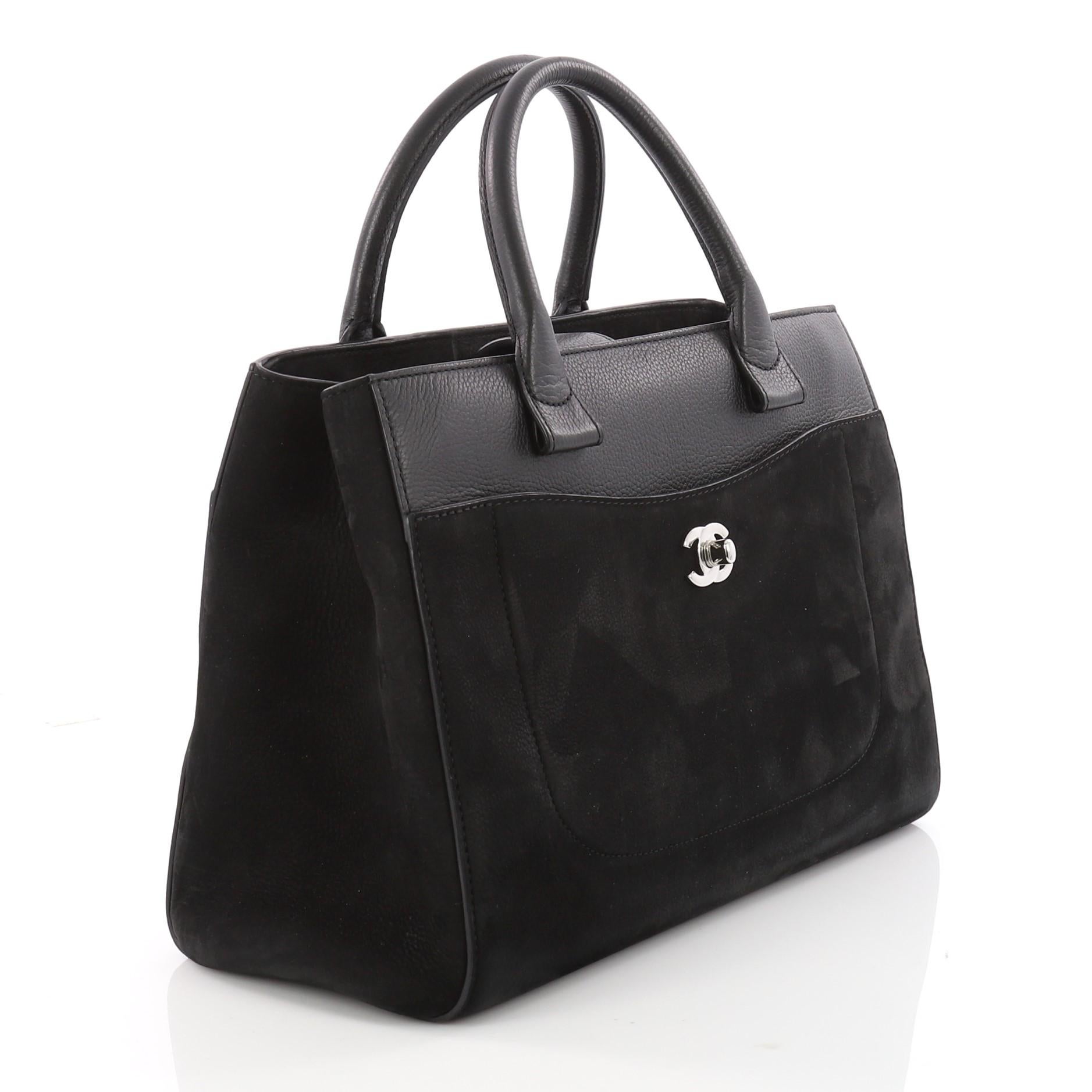 Black Chanel Neo Executive Tote Nubuck and Leather Medium