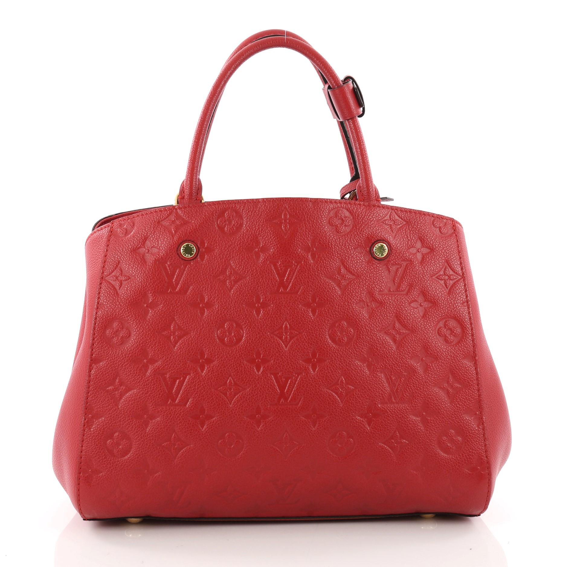 Louis Vuitton Montaigne Handbag Monogram Empreinte Leather MM In Excellent Condition In NY, NY