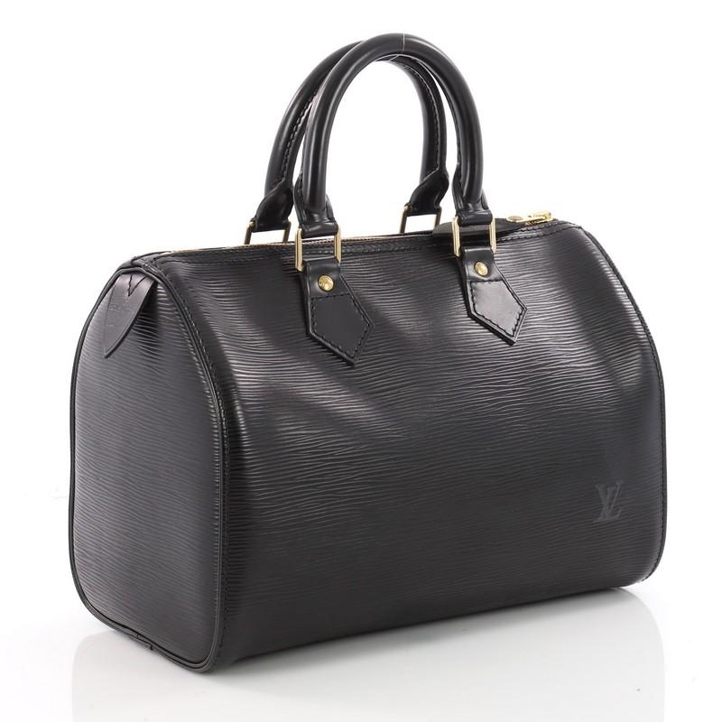 Black Louis Vuitton Speedy Handbag Epi Leather 25 