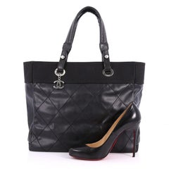 Chanel Biarritz Pocket Tote Quilted Coated Canvas Large