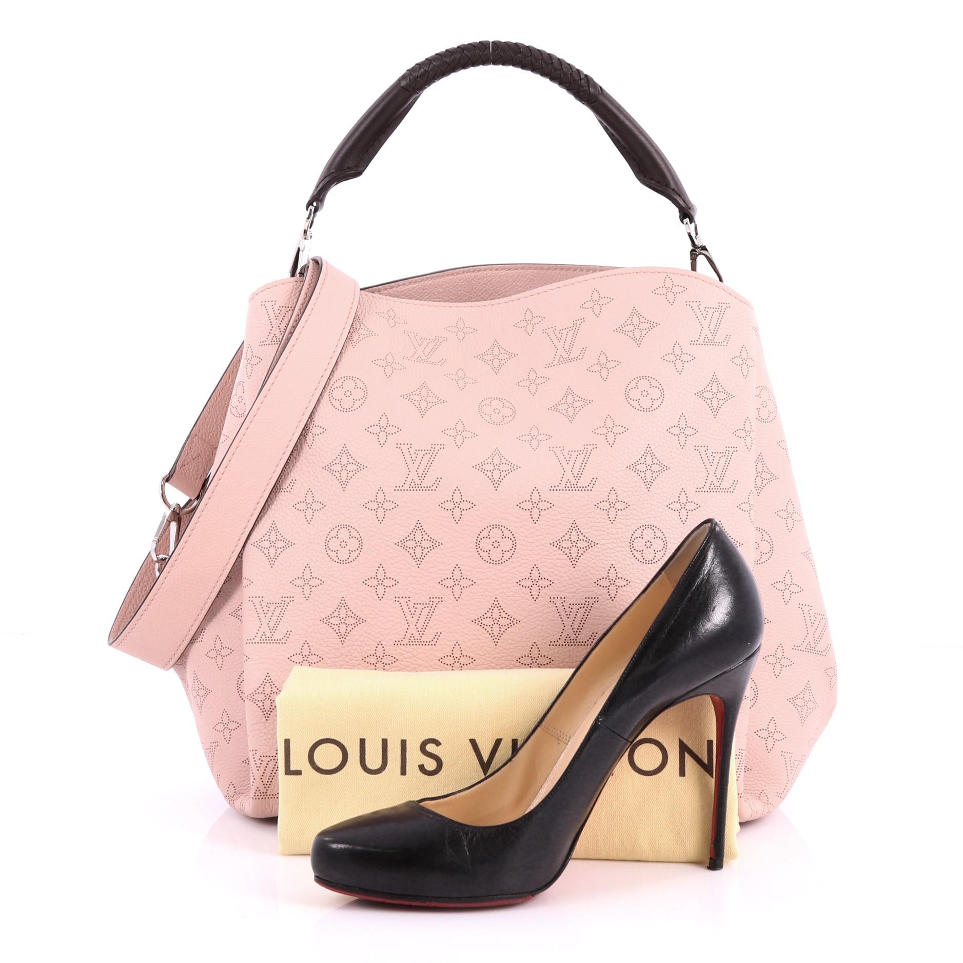 Louis Vuitton - Authenticated Babylone Handbag - Leather Pink Plain For Woman, Very Good condition