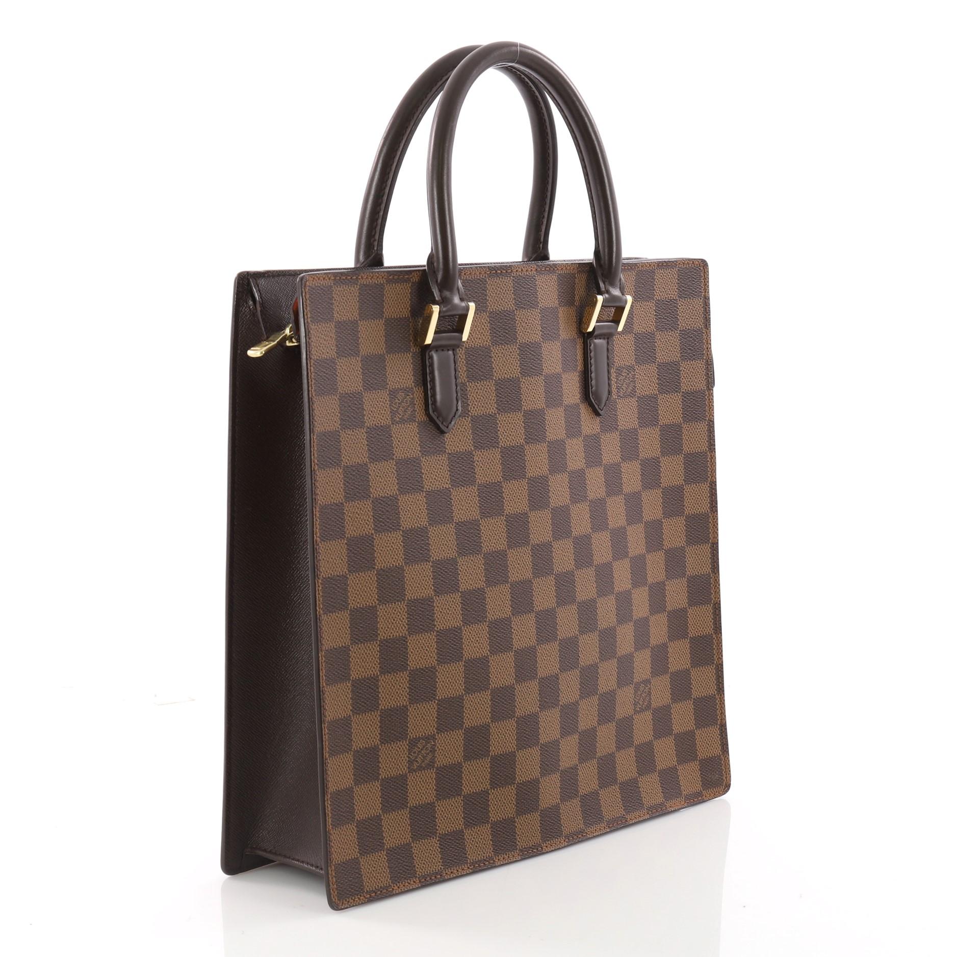 Brown Louis Vuitton Venice Sac Plat Handbag Damier PM