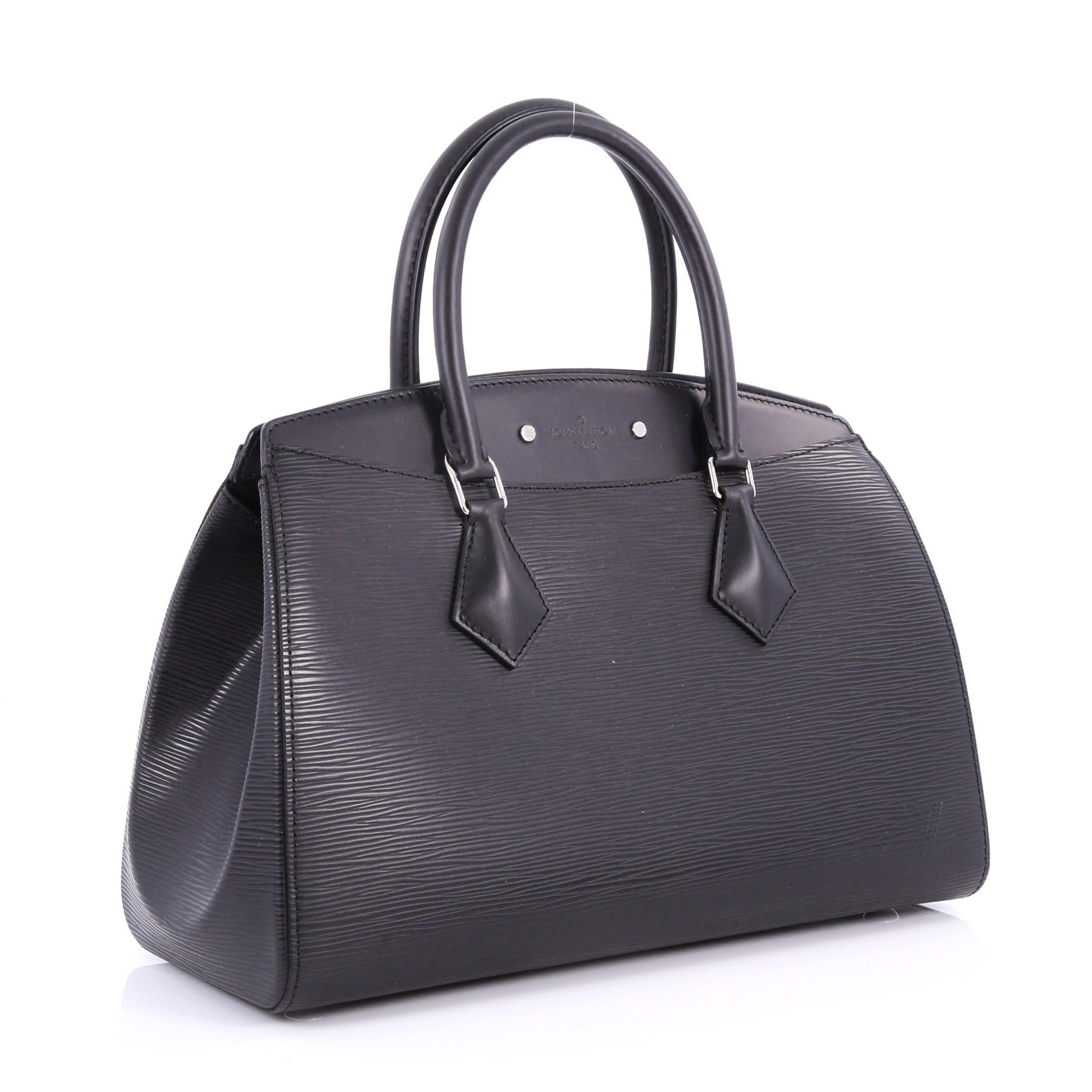 Black Louis Vuitton Soufflot NM Handbag Epi Leather MM 