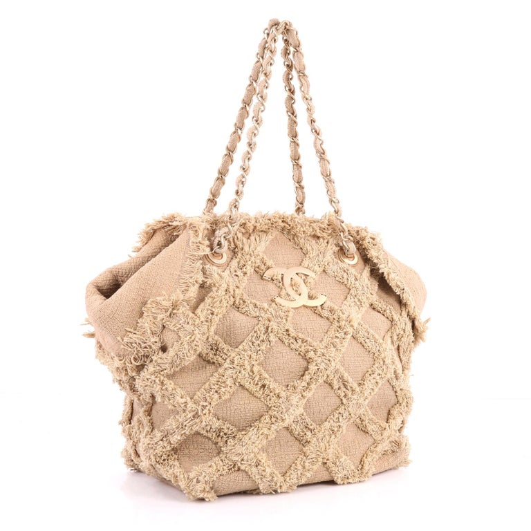 Chanel Nature Tote Quilted Tweed at 1stDibs