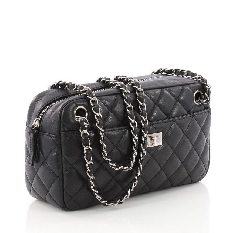 Chanel Reissue Camera Bag Quilted Caviar East West at 1stDibs