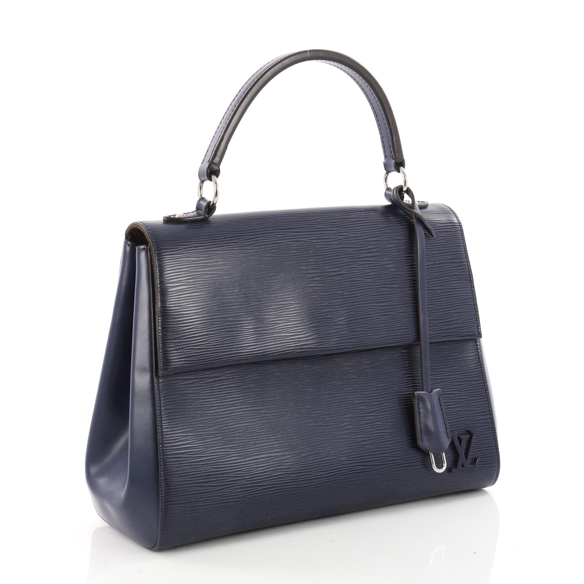Black Louis Vuitton Cluny Top Handle Bag Epi Leather MM