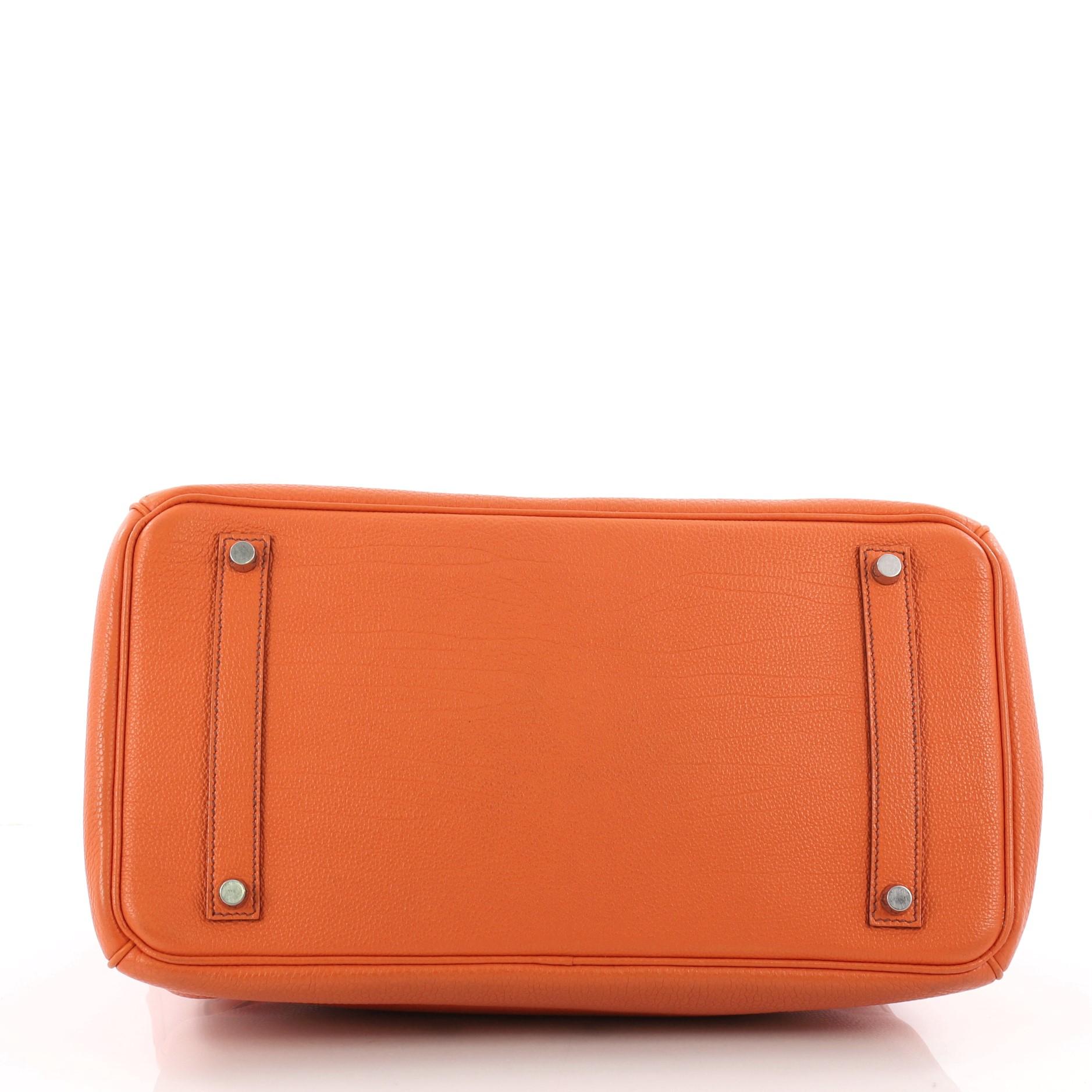Hermes Birkin Handbag Orange Togo with Palladium Hardware 35 1