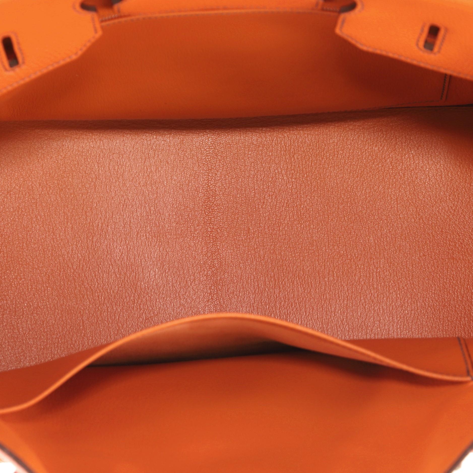 Hermes Birkin Handbag Orange Togo with Palladium Hardware 35 2