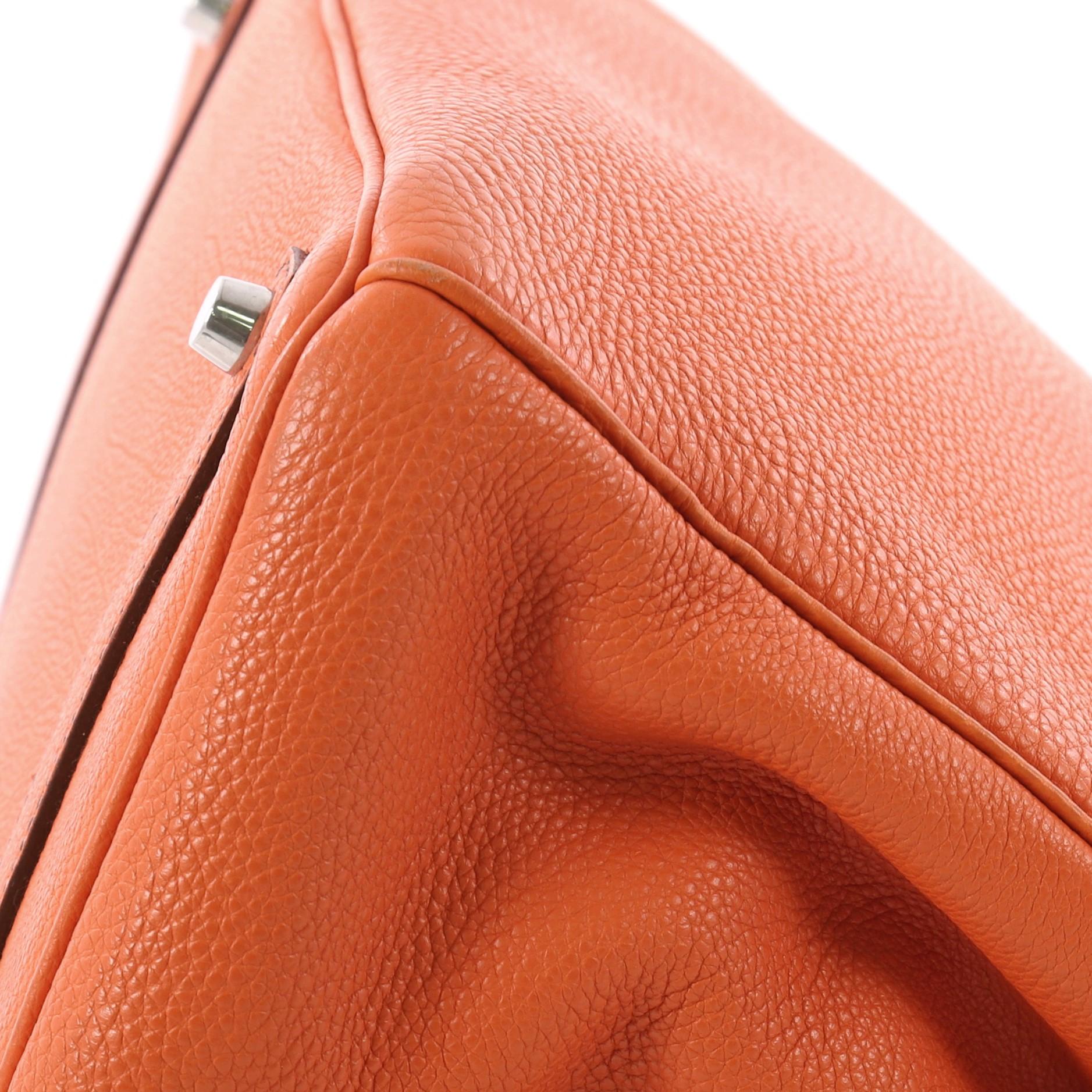 Hermes Birkin Handbag Orange Togo with Palladium Hardware 35 3