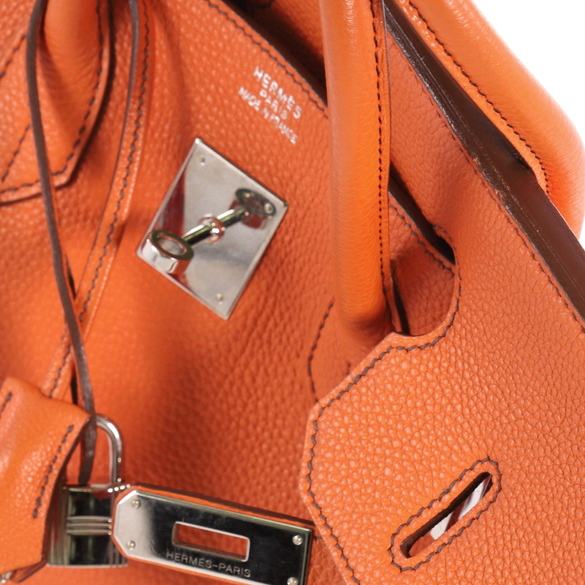 Hermes Birkin Handbag Orange Togo with Palladium Hardware 35 5