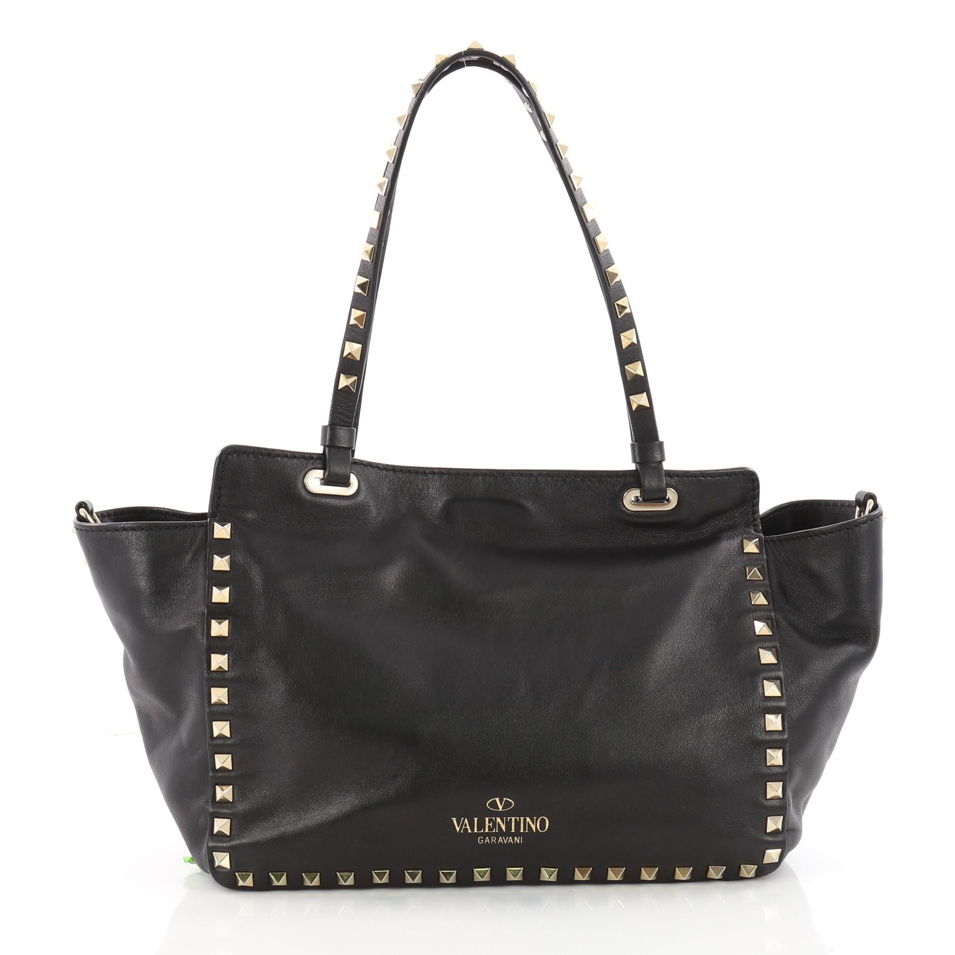 Valentino Rockstud Tote Soft Leather Small In Good Condition In NY, NY